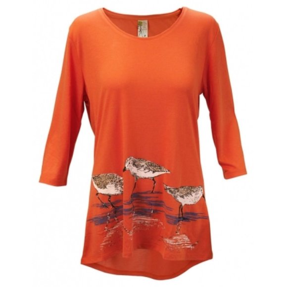 NWT A Walk in the Park Sandpipers 3/4 Sleeve Tunic Top - Picture 1 of 1